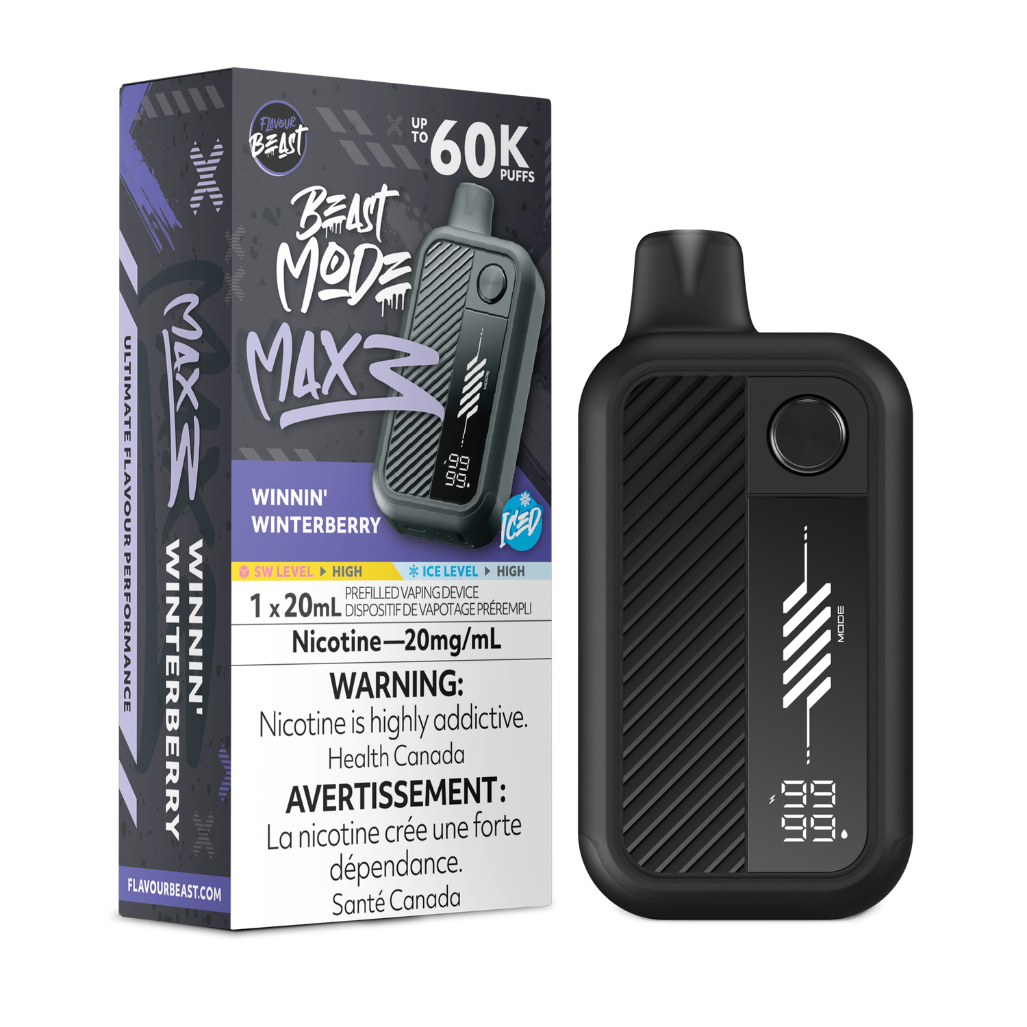 Winnin'  Winterberry Iced - Flavour Beast Beast Mode Max 3 Disposable, Nicotine: 20mg
