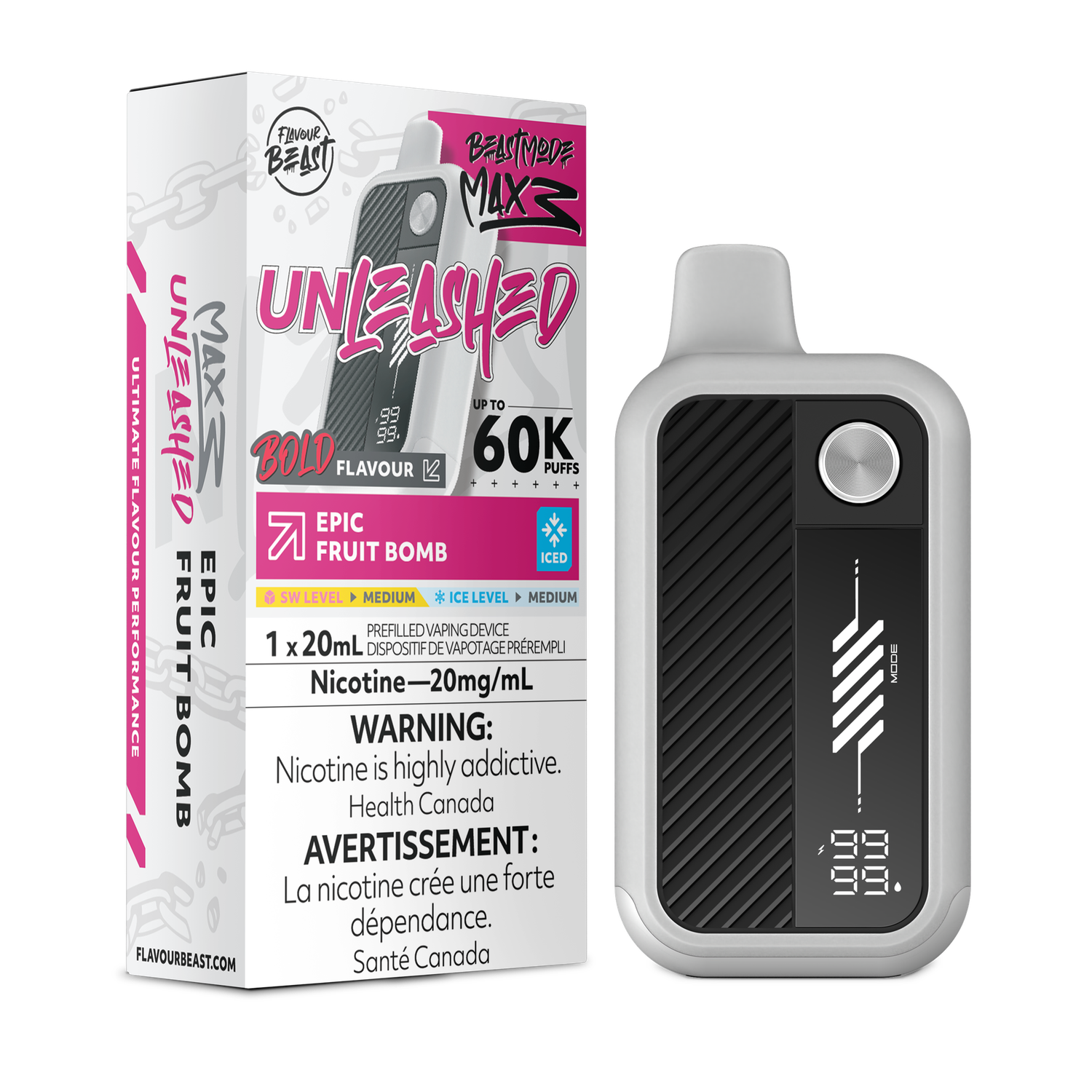Epic Fruit Bomb Iced - Flavour Beast Unleashed Beast Mode Max 3 Disposable, Nicotine: 20mg