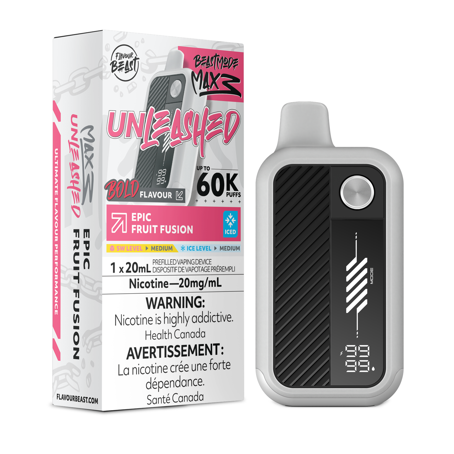 Epic Fruit Fusion Iced - Flavour Beast Unleashed Beast Mode Max 3 Disposable, Nicotine: 20mg