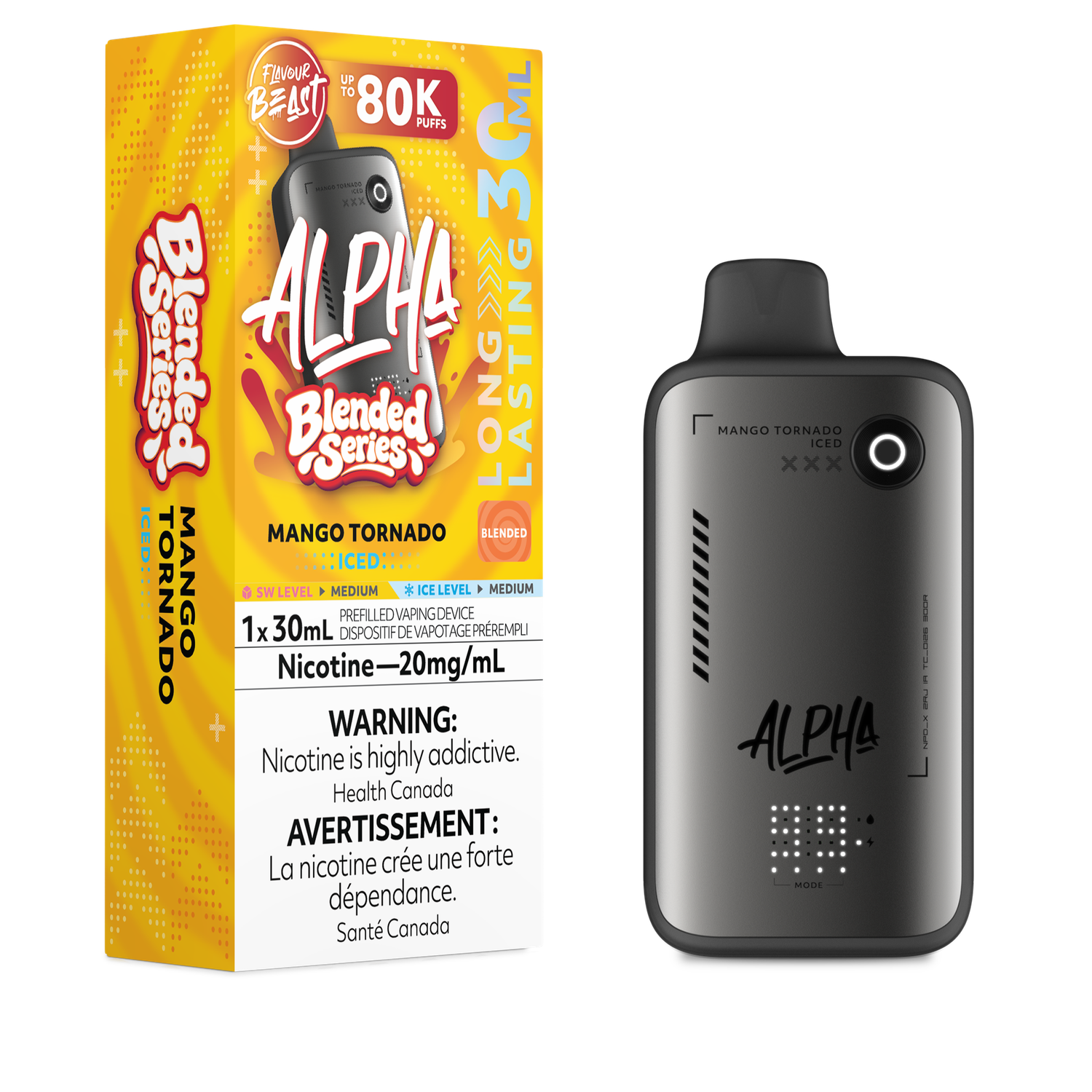 Mango Tornado Iced - Flavour Beast Alpha Disposable, Nicotine: 20mg