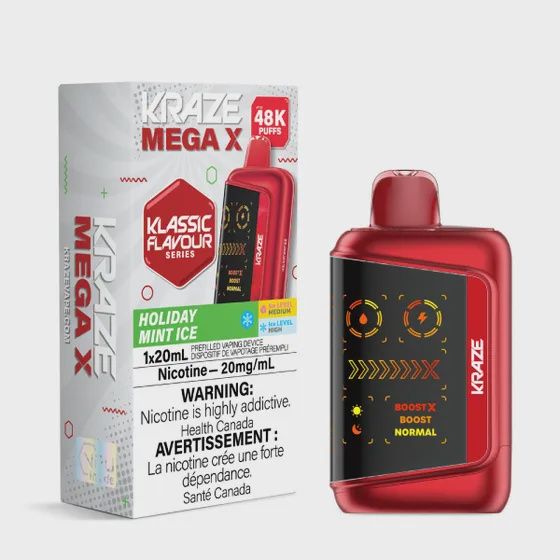 Holiday Mint Ice - Kraze Mega X Classic Disposable, Nicotine: 20mg