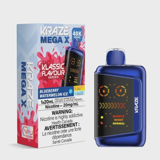 Blueberry Watermelon Ice - Kraze Mega X Classic Disposable, Nicotine: 20mg