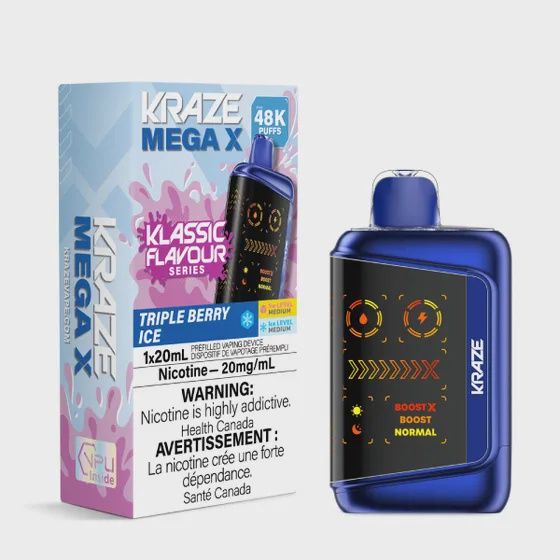 Triple Berry Ice - Kraze Mega X Classic Disposable, Nicotine: 20mg