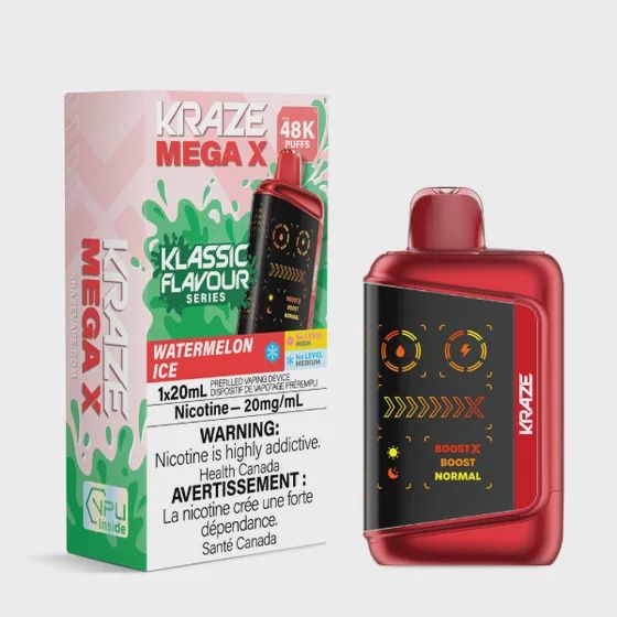 Watermelon Ice - Kraze Mega X Classic Disposable, Nicotine: 20mg