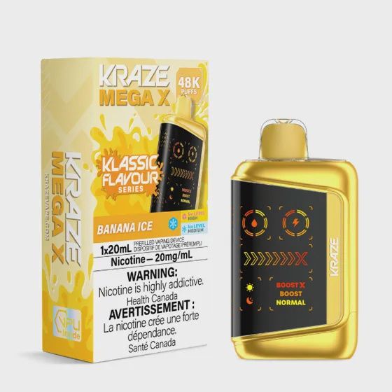 Banana Ice - Kraze Mega X Classic Disposable, Nicotine: 20mg