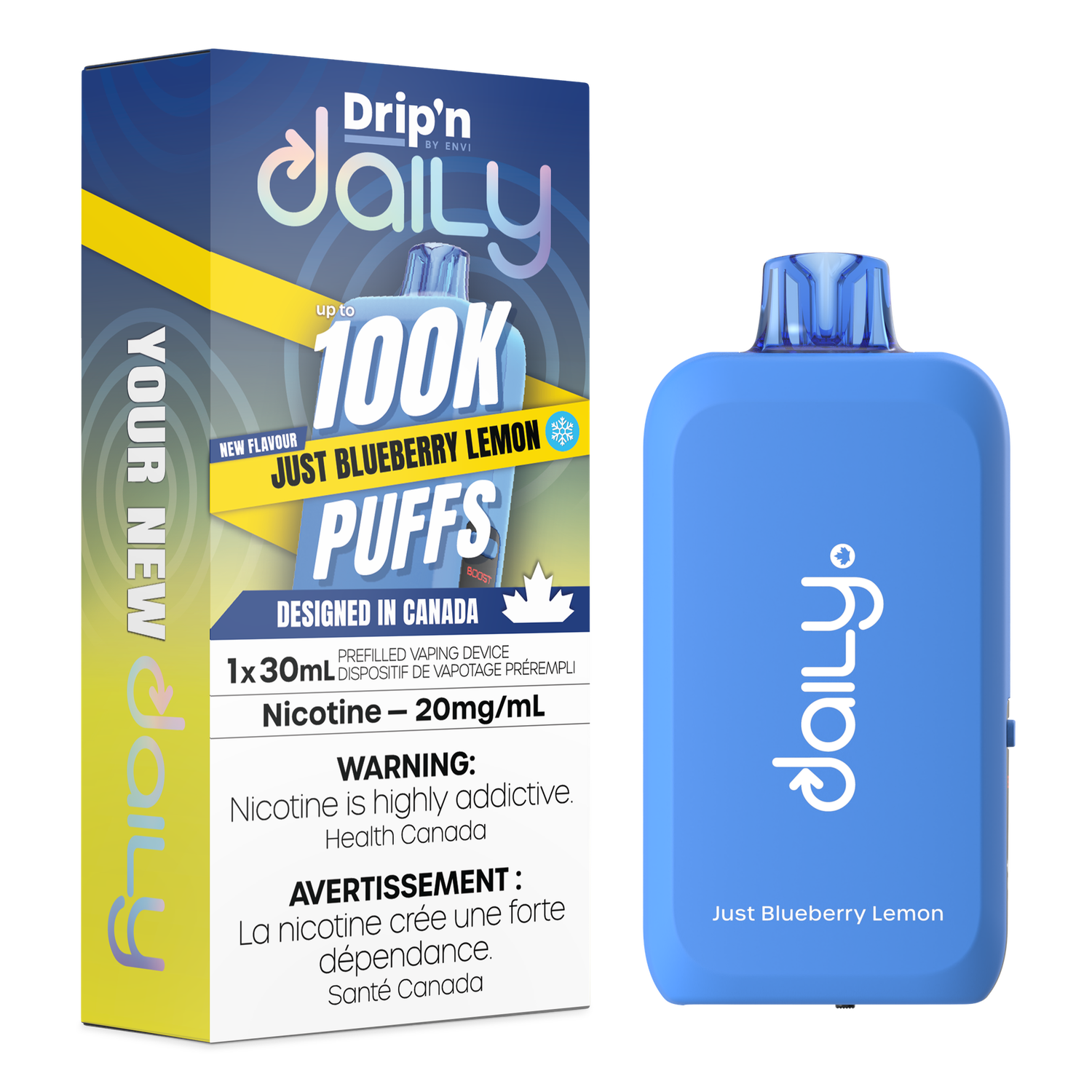 Just Blueberry Lemon - Drip'n Daily by Envi 30mL Disposable, Nicotine: 20mg