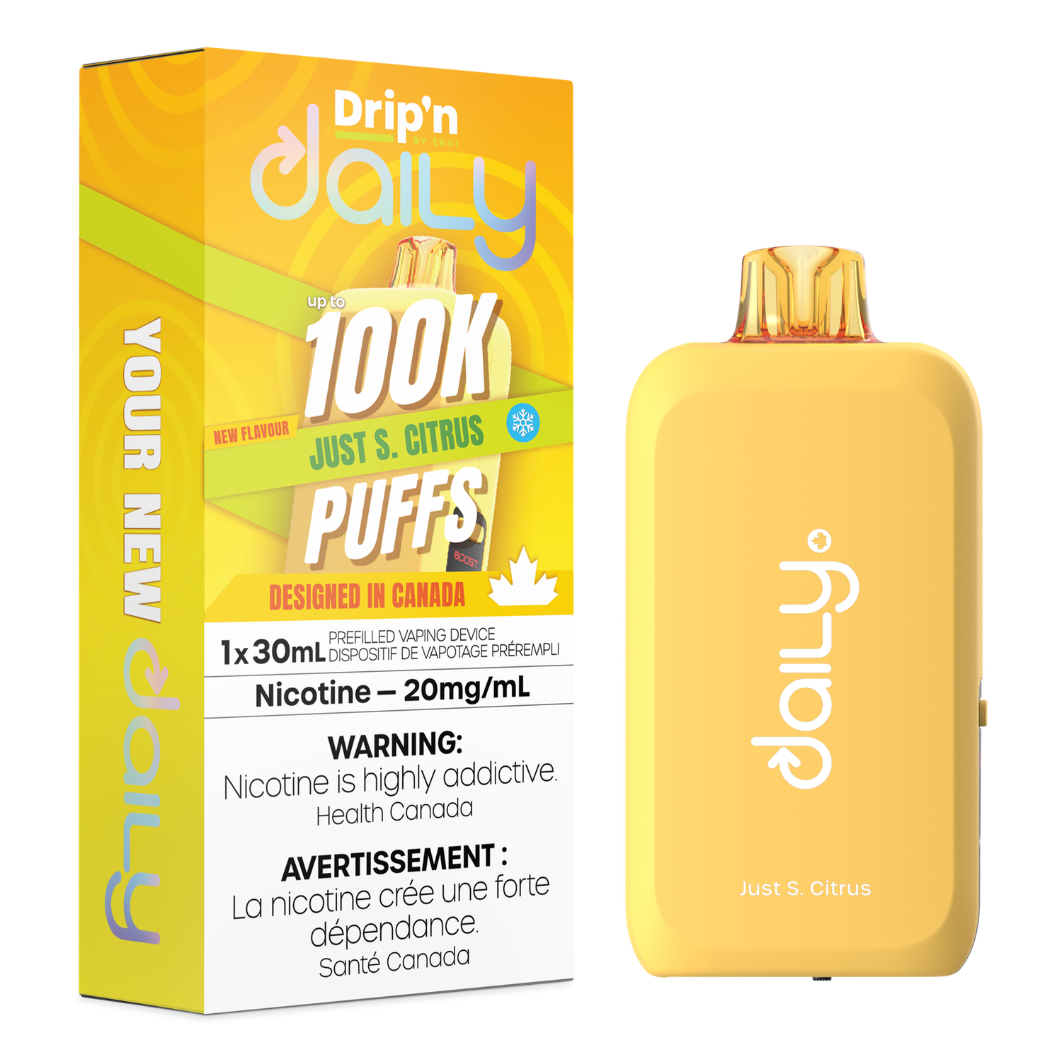 Just S. Citrus - Drip'n Daily by Envi 30mL Disposable, Nicotine: 20mg