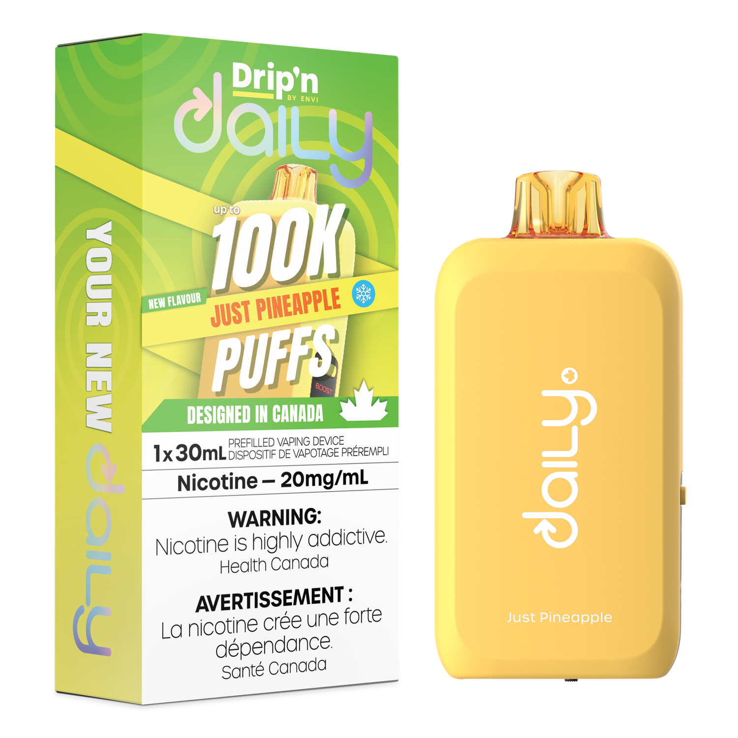 Just Pineapple - Drip'n Daily by Envi 30mL Disposable, Nicotine: 20mg
