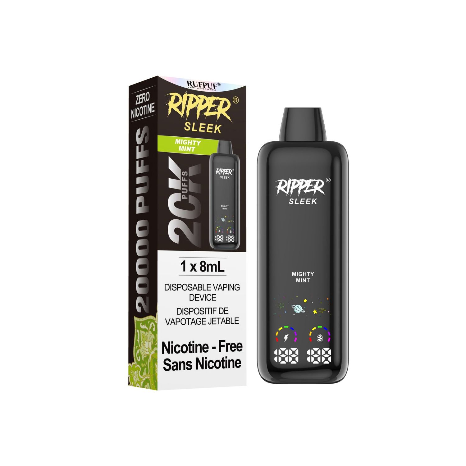 Mighty Mint - Ripper Sleek Disposable, Nicotine: 0mg