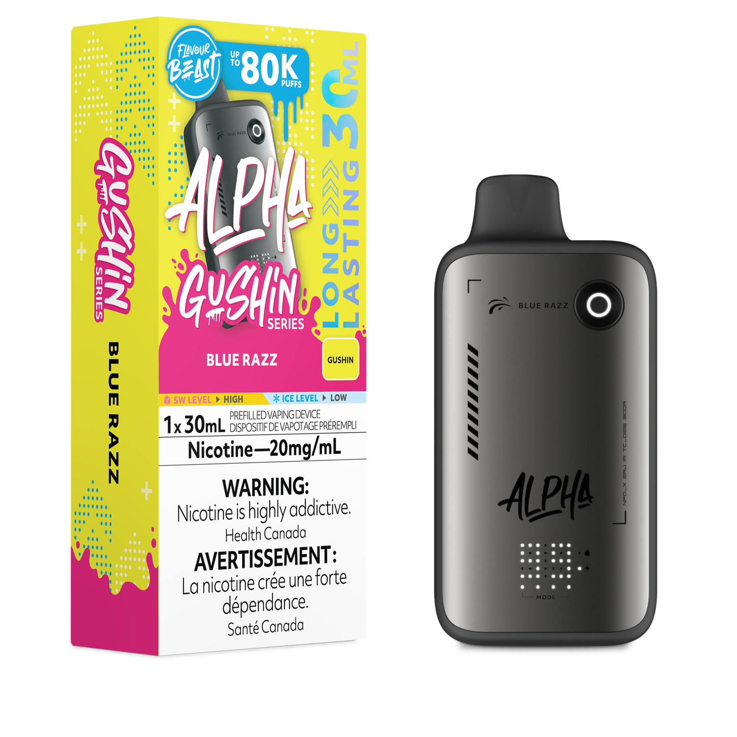 Gushin' Blue Razz - Flavour Beast Alpha Disposable, Nicotine: 20mg