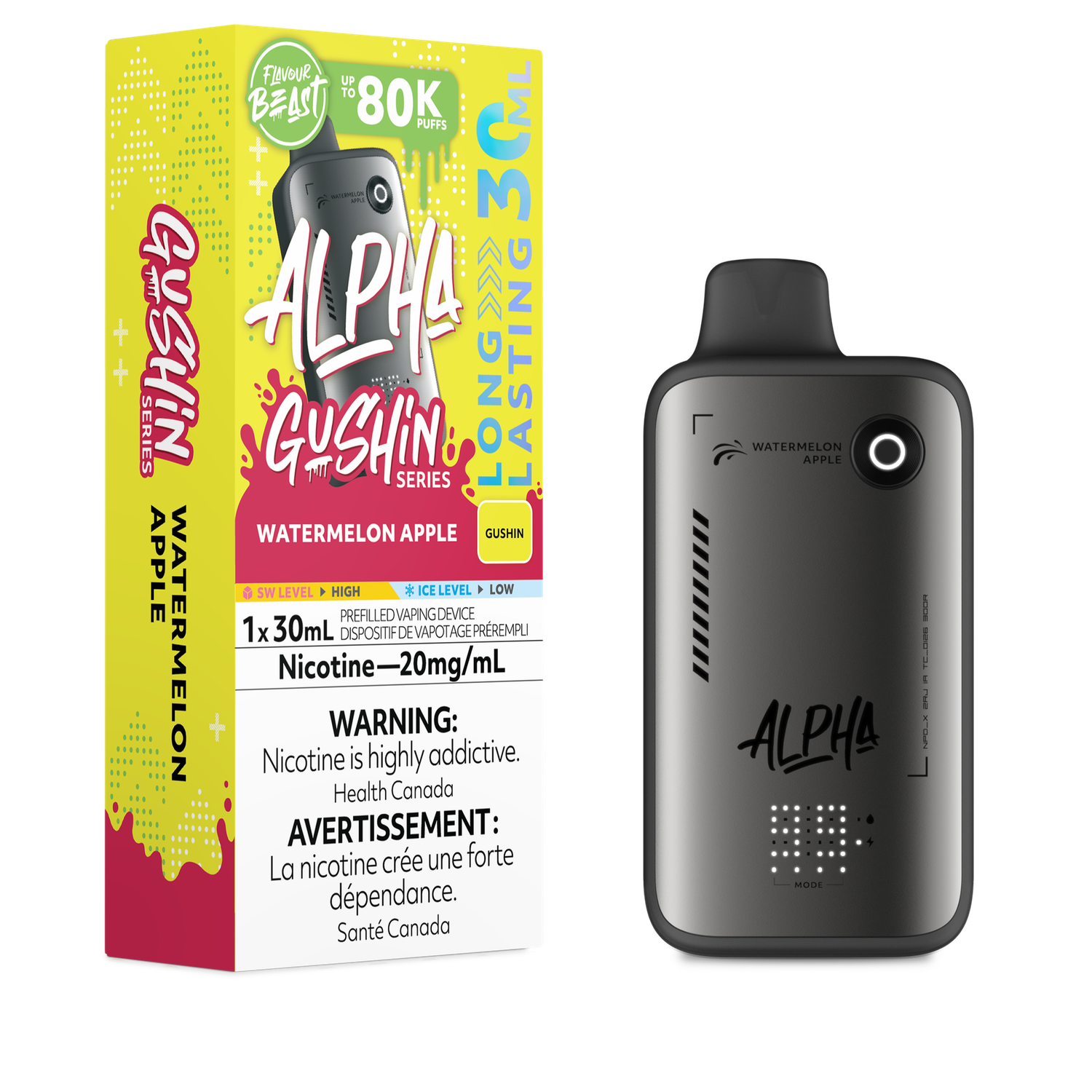 Gushin' Watermelon Apple - Flavour Beast Alpha Disposable, Nicotine: 20mg