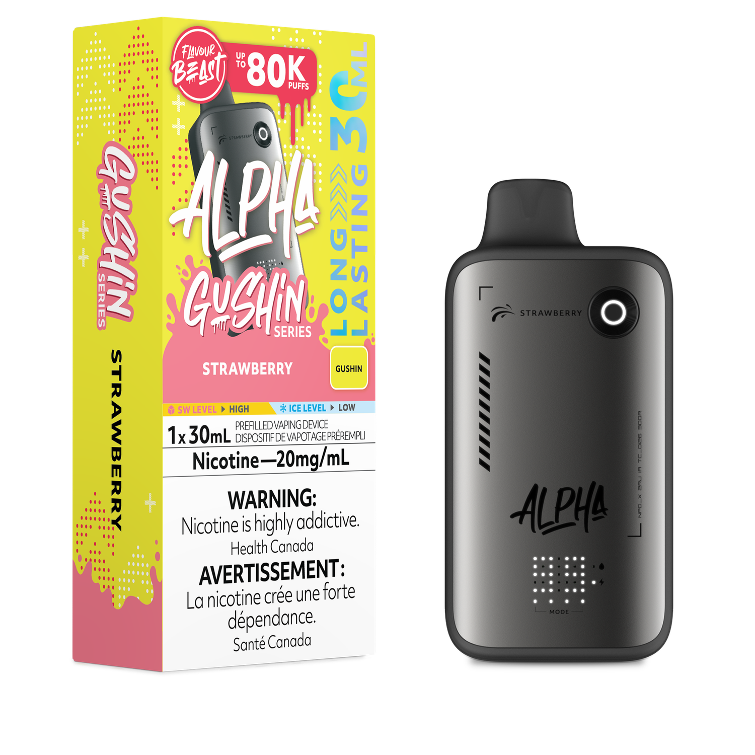 Gushin' Strawberry - Flavour Beast Alpha Disposable, Nicotine: 20mg