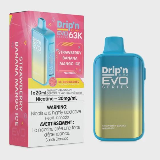 Strawberry Banana Mango Ice - Drip'n by Envi Evo 63K Disposable, Nicotine: 20mg