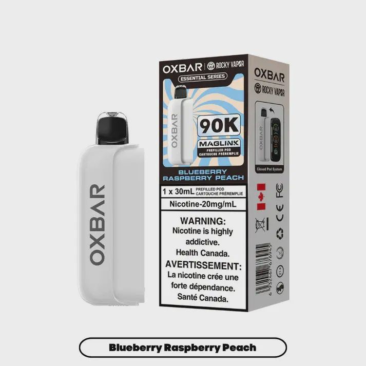 Blueberry Raspberry Peach Oxbar Maglink Essential Series 90K Pods, Nicotine: 20mg