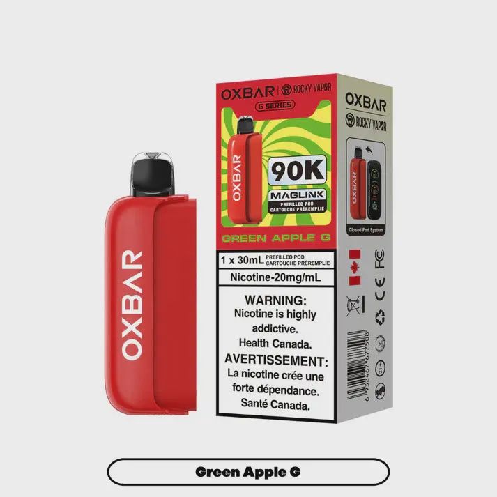 Green Apple G Oxbar Maglink G Series 90K Pods, Nicotine: 20mg