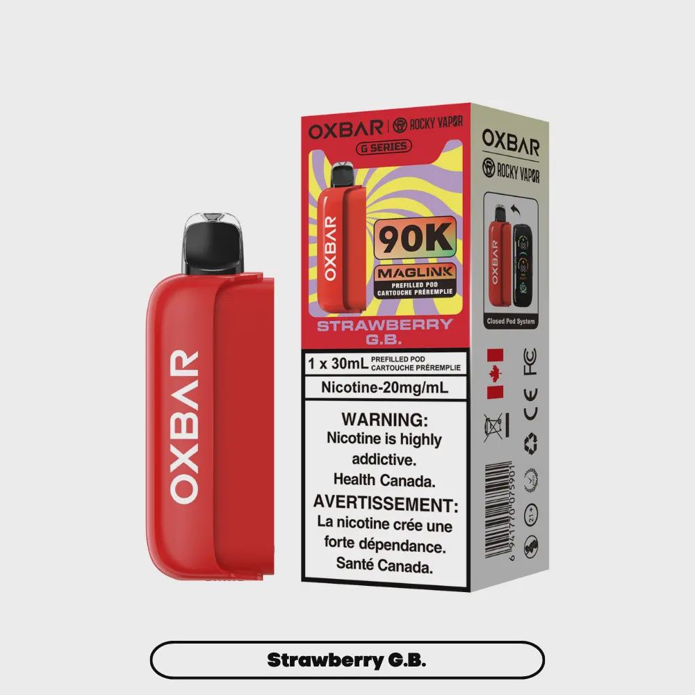 Strawberry G.B Oxbar Maglink G Series 90K Pods, Nicotine: 20mg