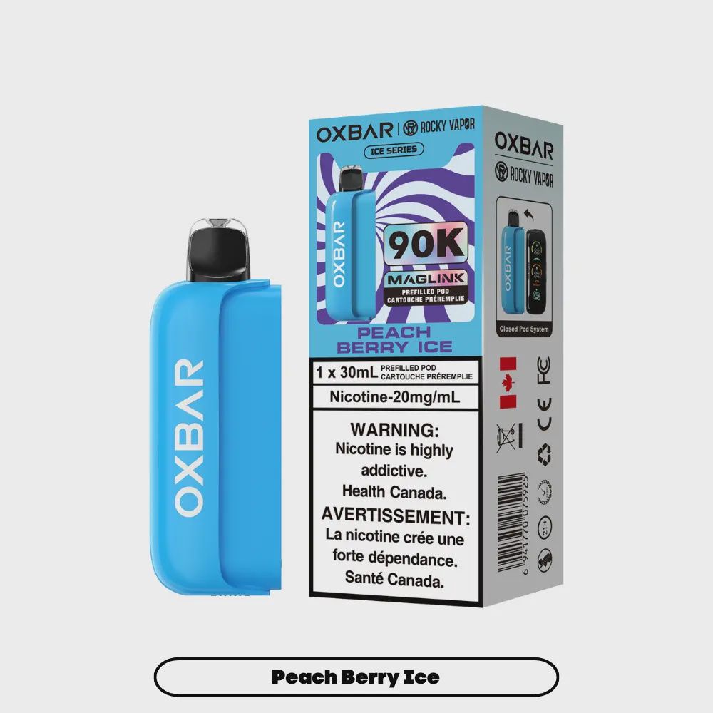 Peach Berry Ice Oxbar Maglink Ice Series 90K Pods, Nicotine: 20mg