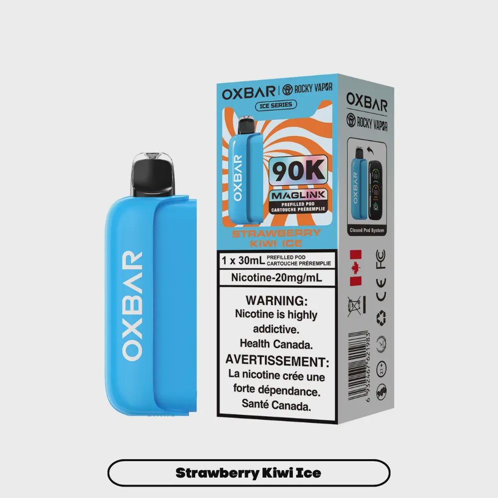 Strawberry Kiwi Ice Oxbar Maglink Ice Series 90K Pods, Nicotine: 20mg