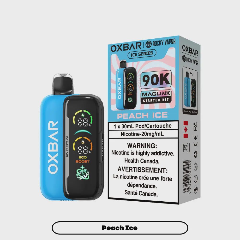 Peach Ice Oxbar Maglink 90K Starter Kit, Nicotine: 20mg
