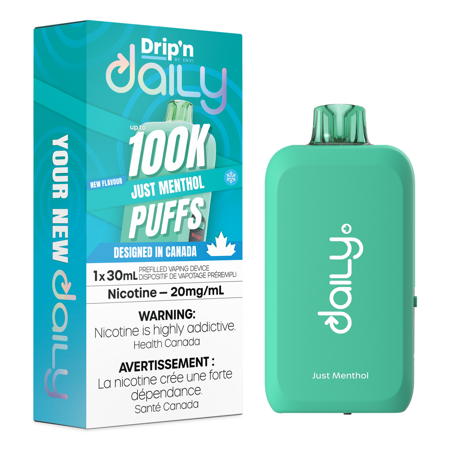 Just Menthol - Drip'n Daily by Envi 30mL Disposable, Nicotine: 20mg
