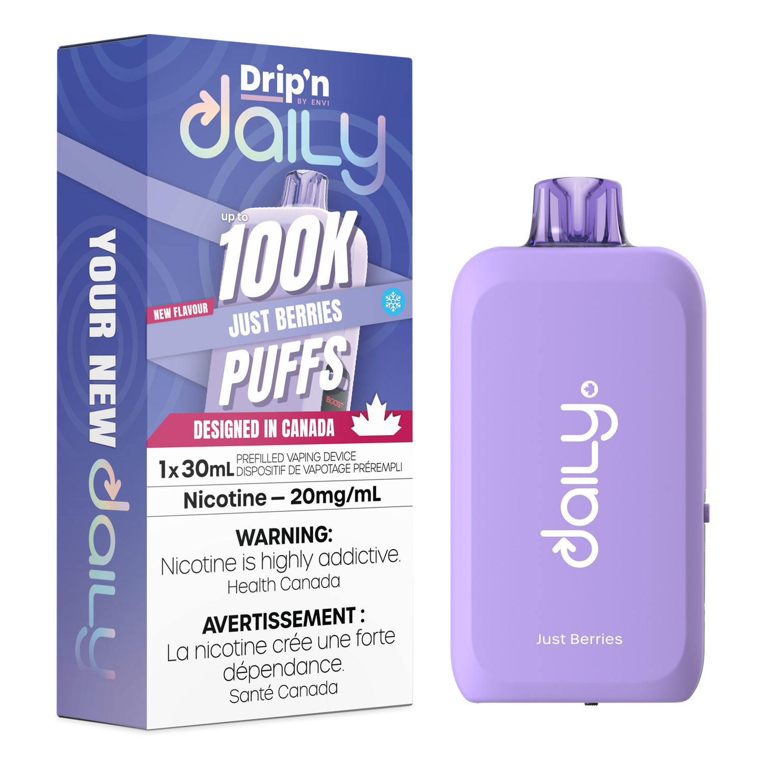 Just Berries - Drip'n Daily by Envi 30mL Disposable, Nicotine: 20mg