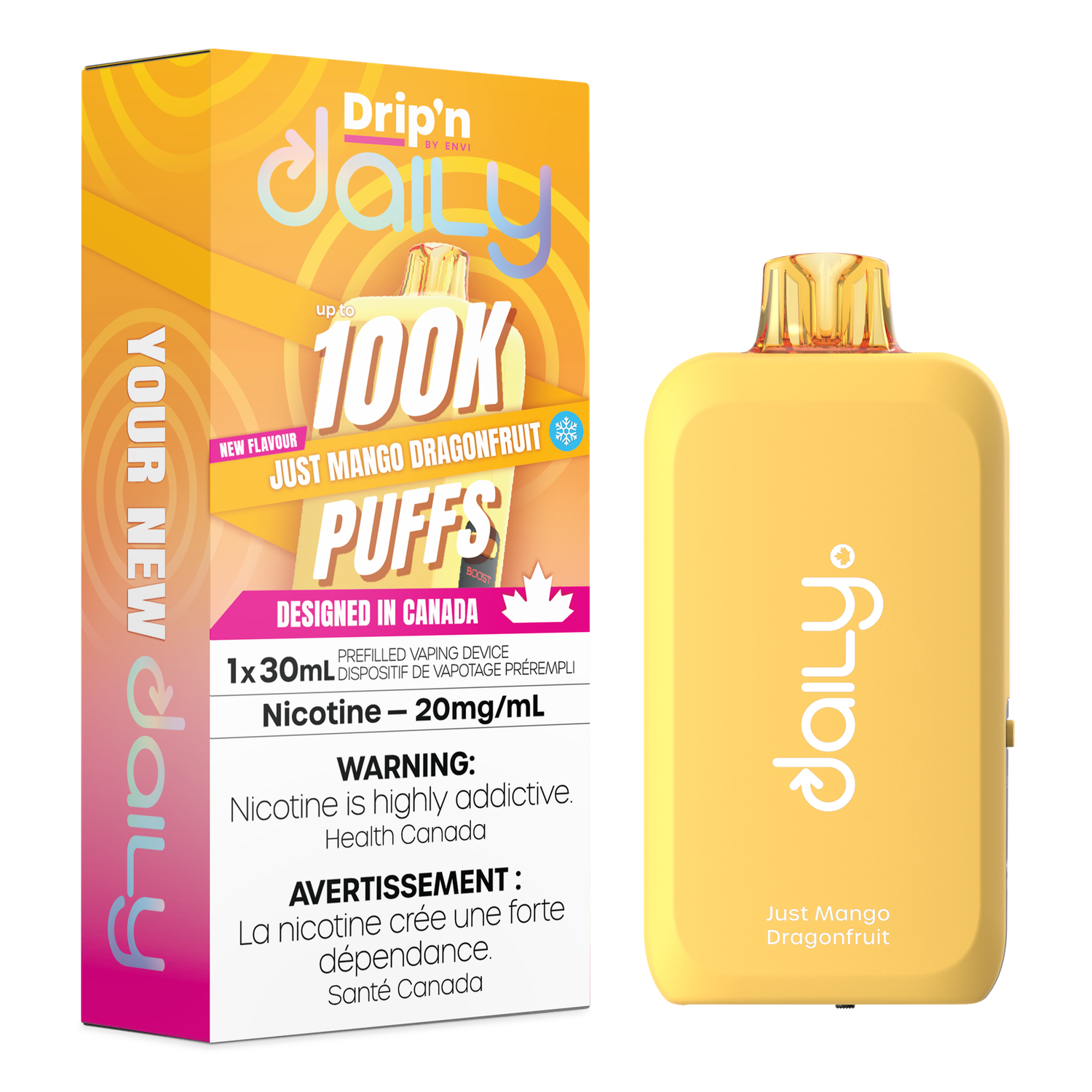Just Mango Dragonfruit - Drip'n Daily by Envi 30mL Disposable, Nicotine: 20mg