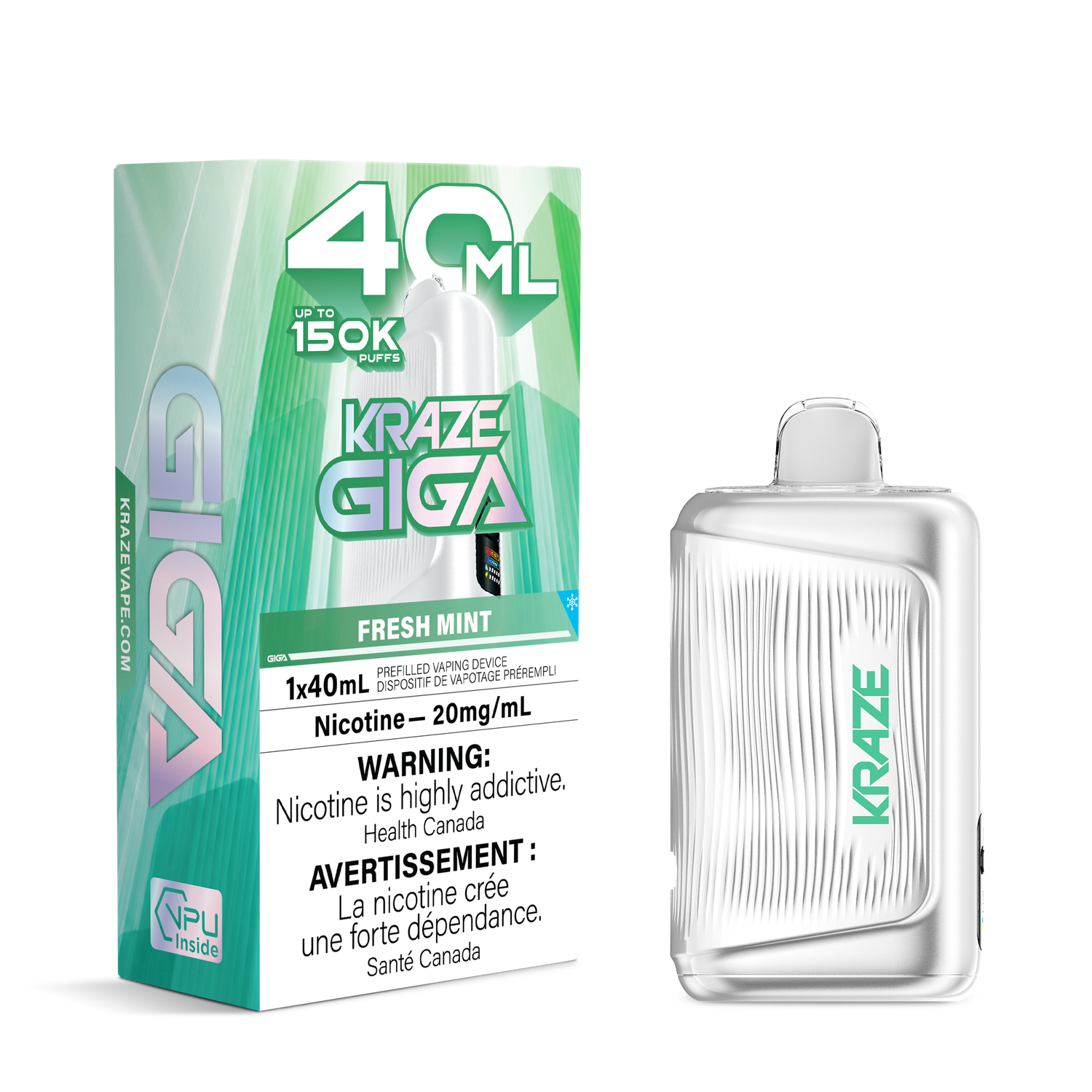 Fresh Mint - Kraze Giga Disposable, Nicotine: 20mg