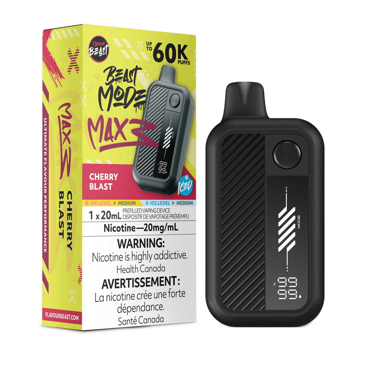 Cherry Blast Iced - Flavour Beast Beast Mode Max 3 Disposable, Nicotine: 20mg