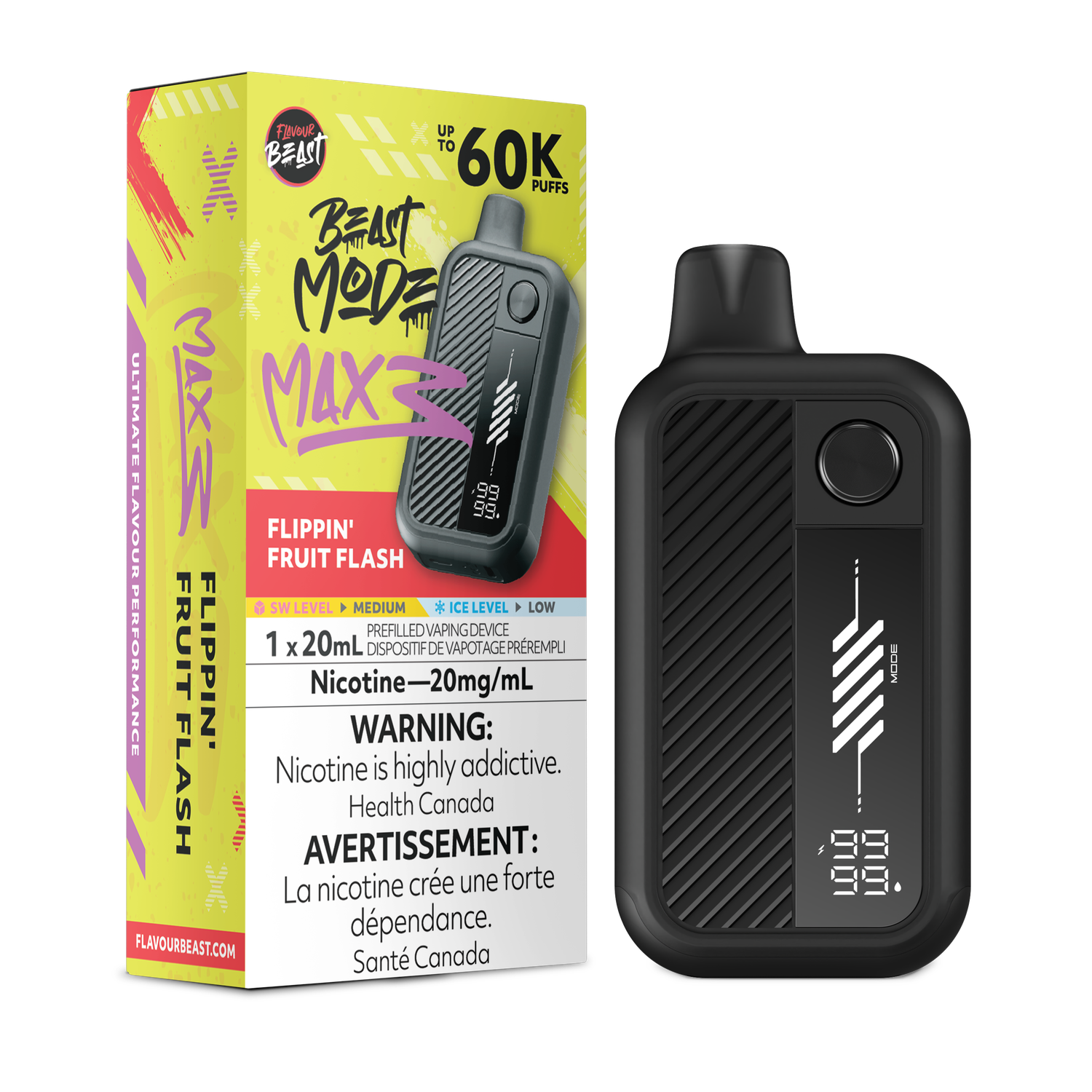 Flippin' Fruit Flash - Flavour Beast Beast Mode Max 3 Disposable, Nicotine: 20mg