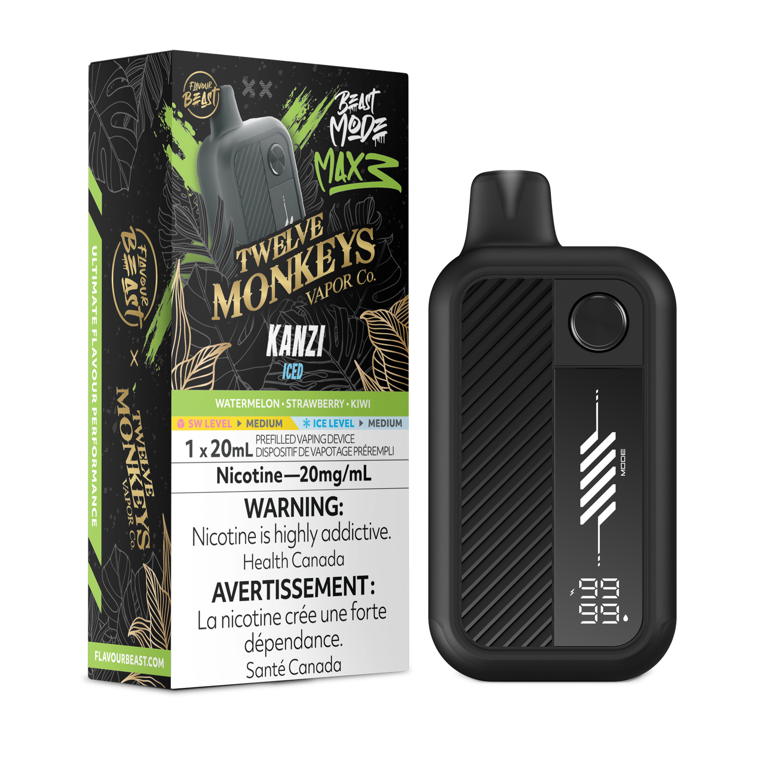 Kanzi Iced - Flavour Beast Beast Mode Max 3 Disposable, Nicotine: 20mg