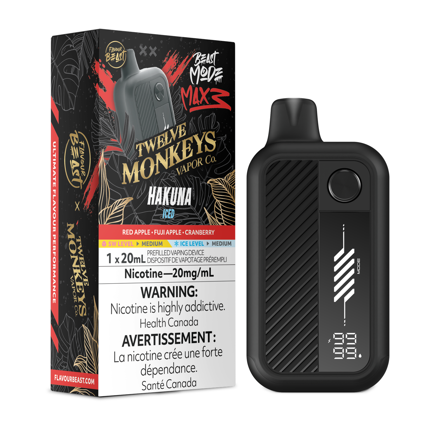 Hakuna Iced - Flavour Beast Beast Mode Max 3 Disposable, Nicotine: 20mg