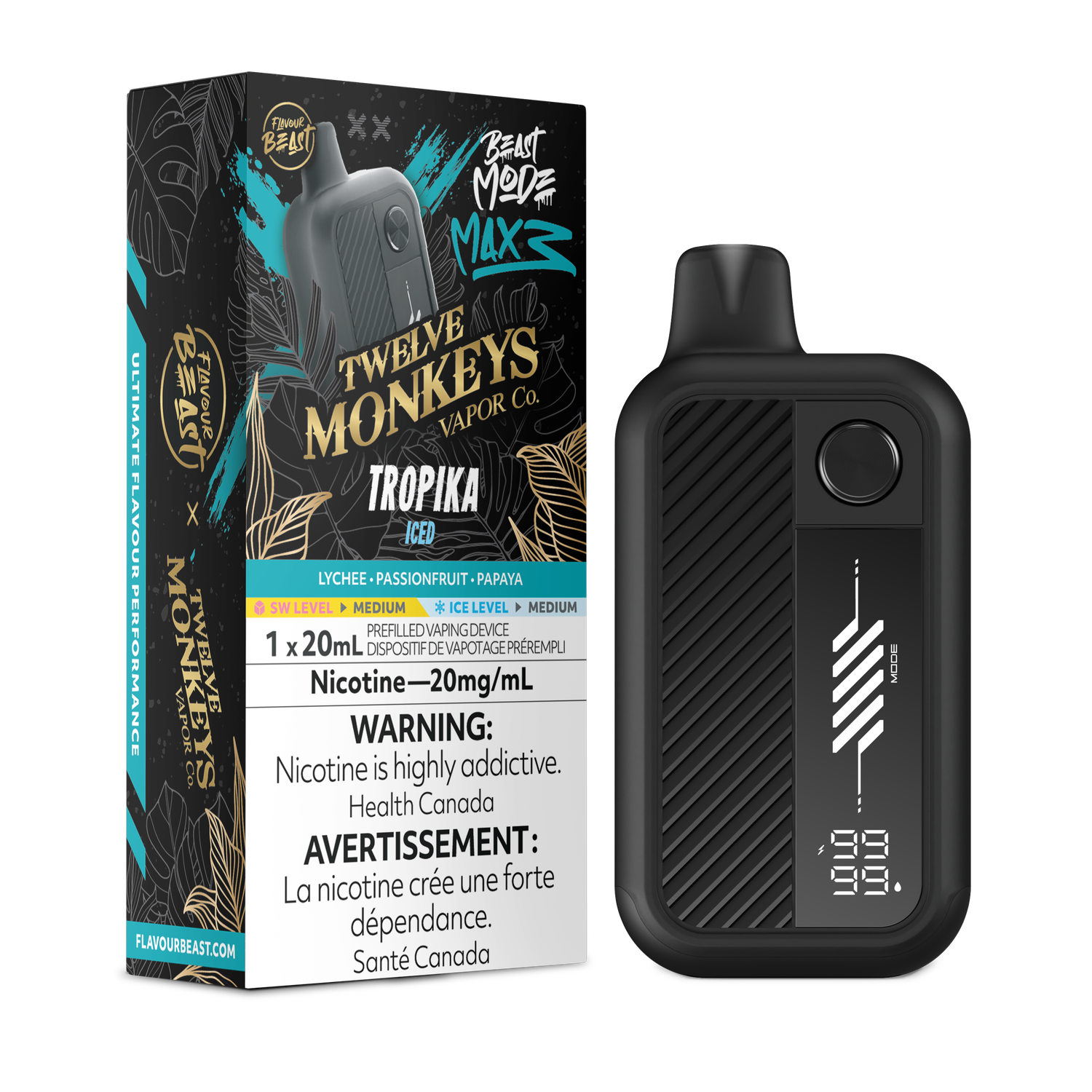 Tropika Iced - Flavour Beast Beast Mode Max 3 Disposable, Nicotine: 20mg