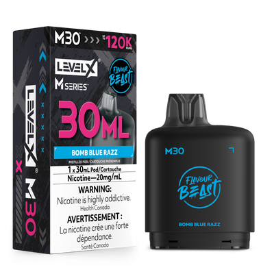 Bomb Blue Razz Flavour Beast Level X M30 Series Pod