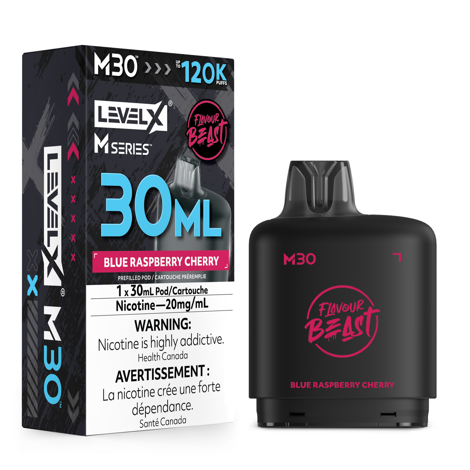Blue Raspberry Cherry Flavour Beast Level X M30 Series Pod, Nicotine: 20mg