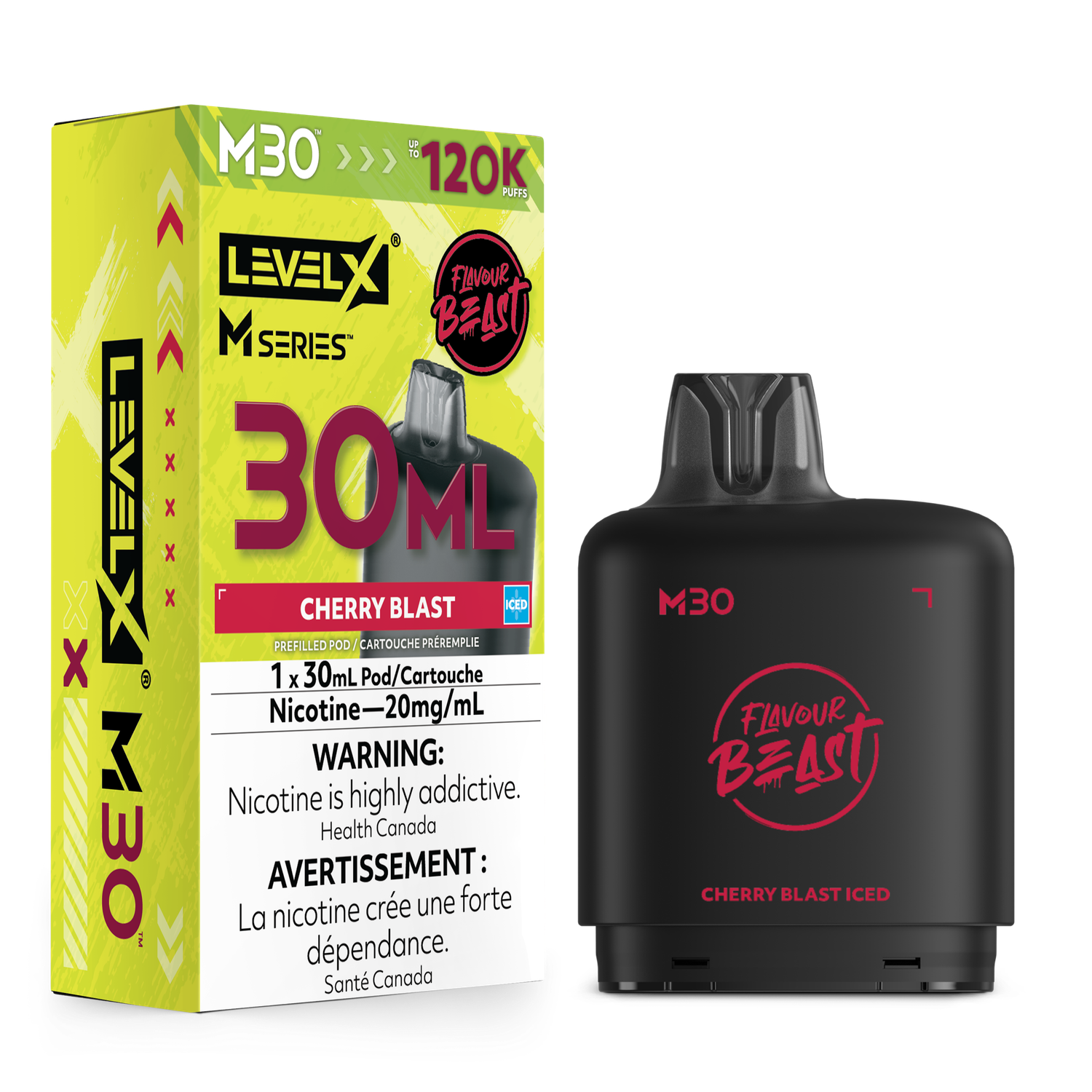 Cherry Blast Iced Flavour Beast Level X M30 Series Pod, Nicotine: 20mg