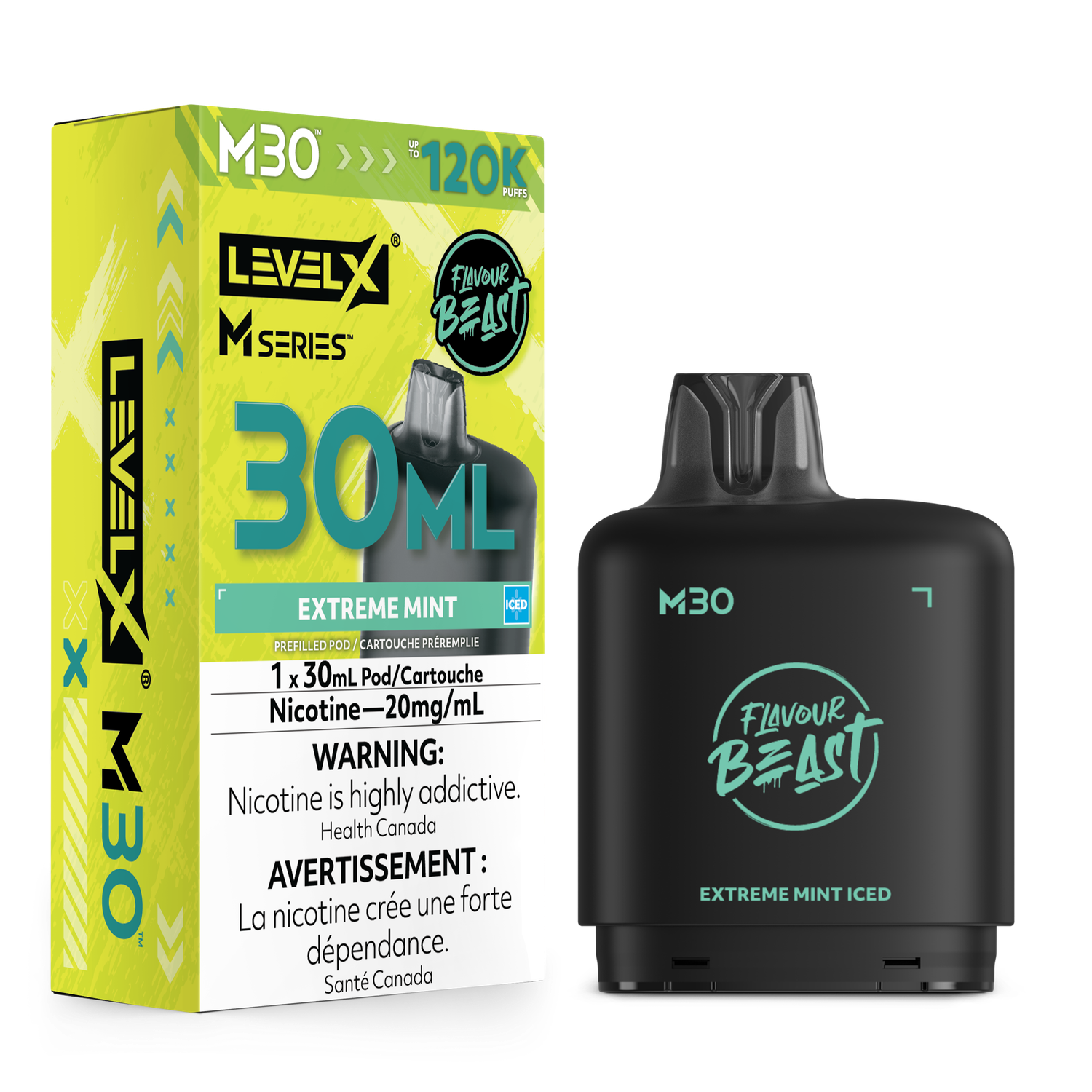 Extreme Mint Iced Flavour Beast Level X M30 Series Pod, Nicotine: 20mg