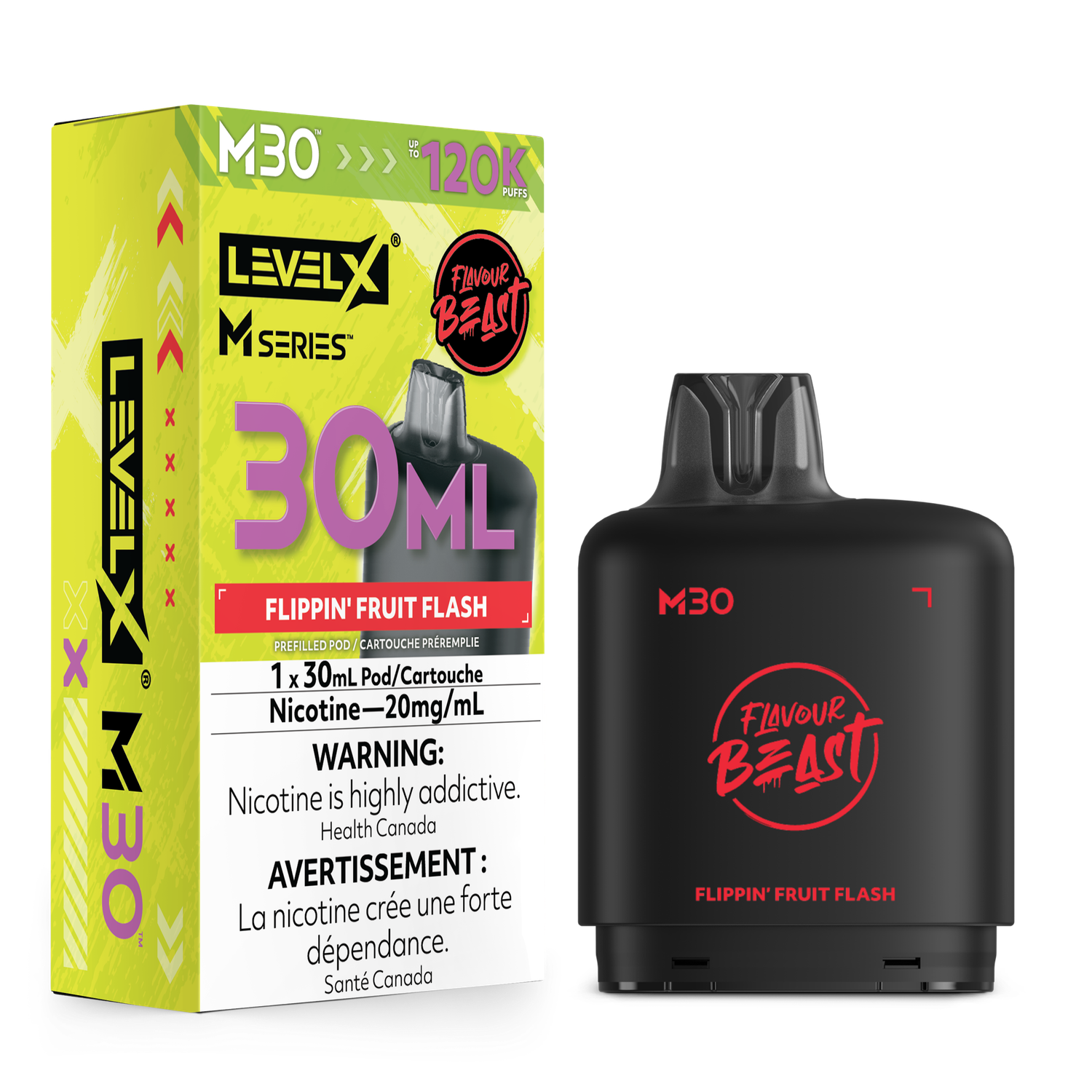 Flippin' Fruit Flash Flavour Beast Level X M30 Series Pod, Nicotine: 20mg