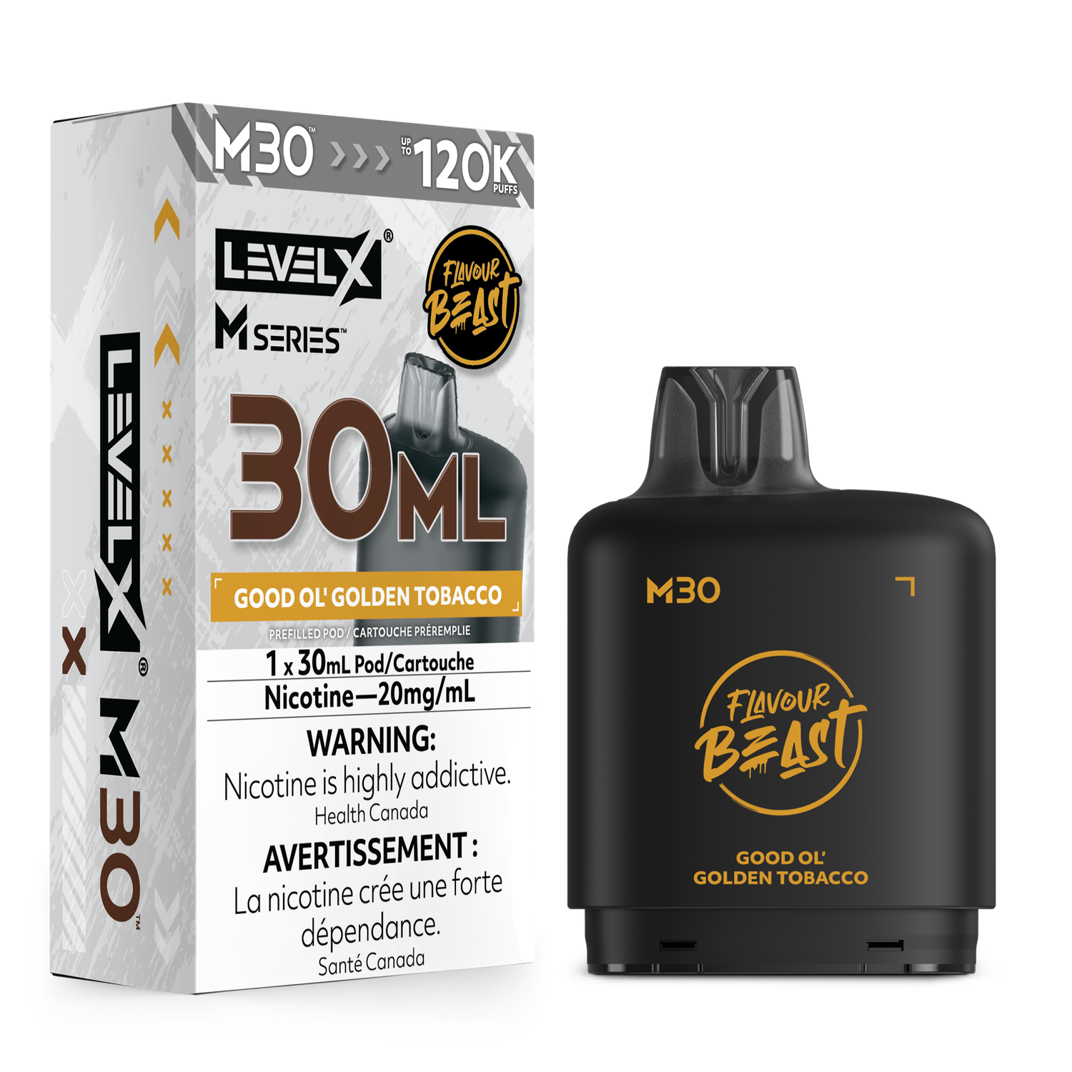 Good Ol' Golden Tobacco Flavour Beast Level X M30 Series Pod, Nicotine: 20mg