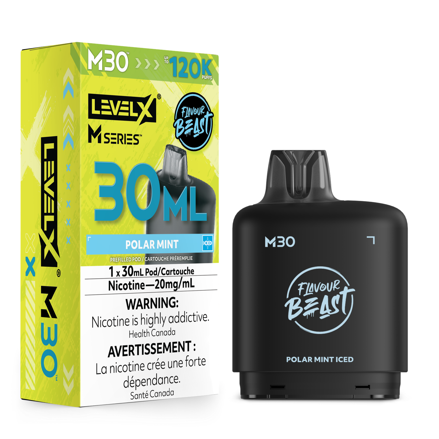 Polar Mint Iced Flavour Beast Level X M30 Series Pod, Nicotine: 20mg