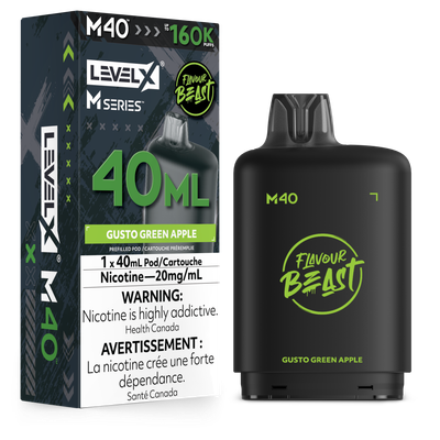 Gusto Green Apple Flavour Beast Level X M40 Series Pod
