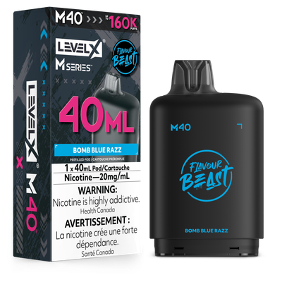 Bomb Blue Razz Flavour Beast Level X M40 Series Pod