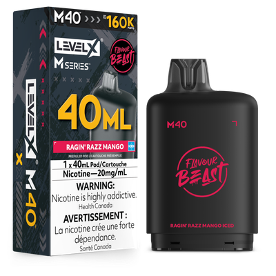 Ragin' Razz Mango Iced Flavour Beast Level X M40 Series Pod