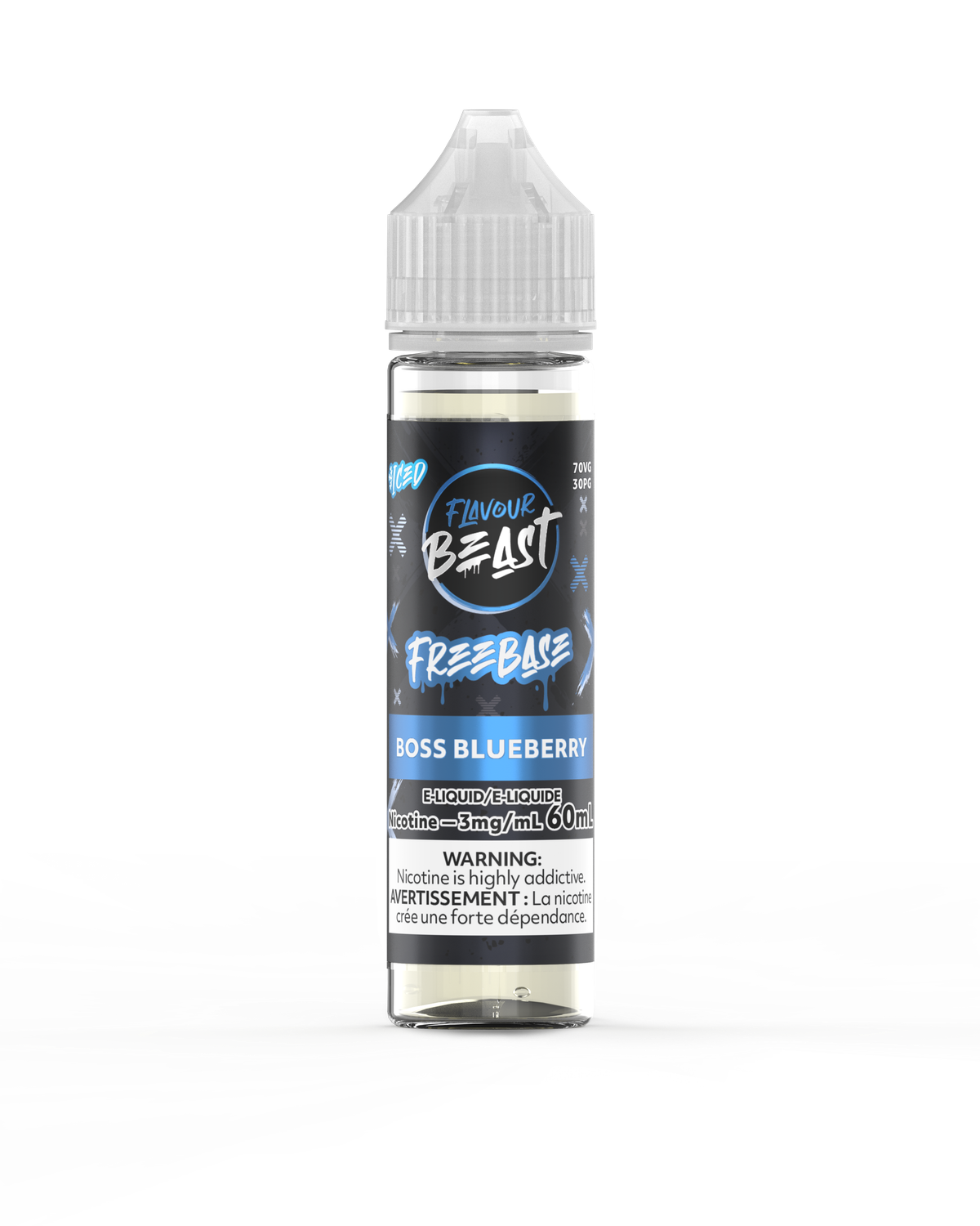 Boss Blueberry Iced - Flavour Beast Freebase, Nicotine: 3mg, Size: 60ml