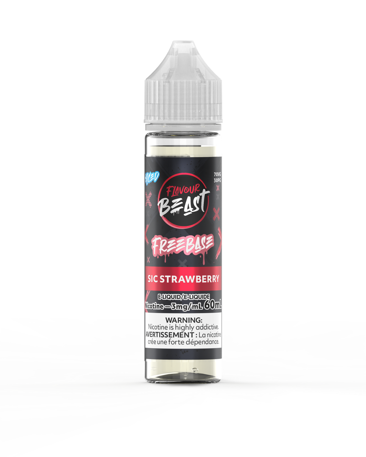 Sic Strawberry Iced - Flavour Beast Freebase, Nicotine: 3mg, Size: 60ml