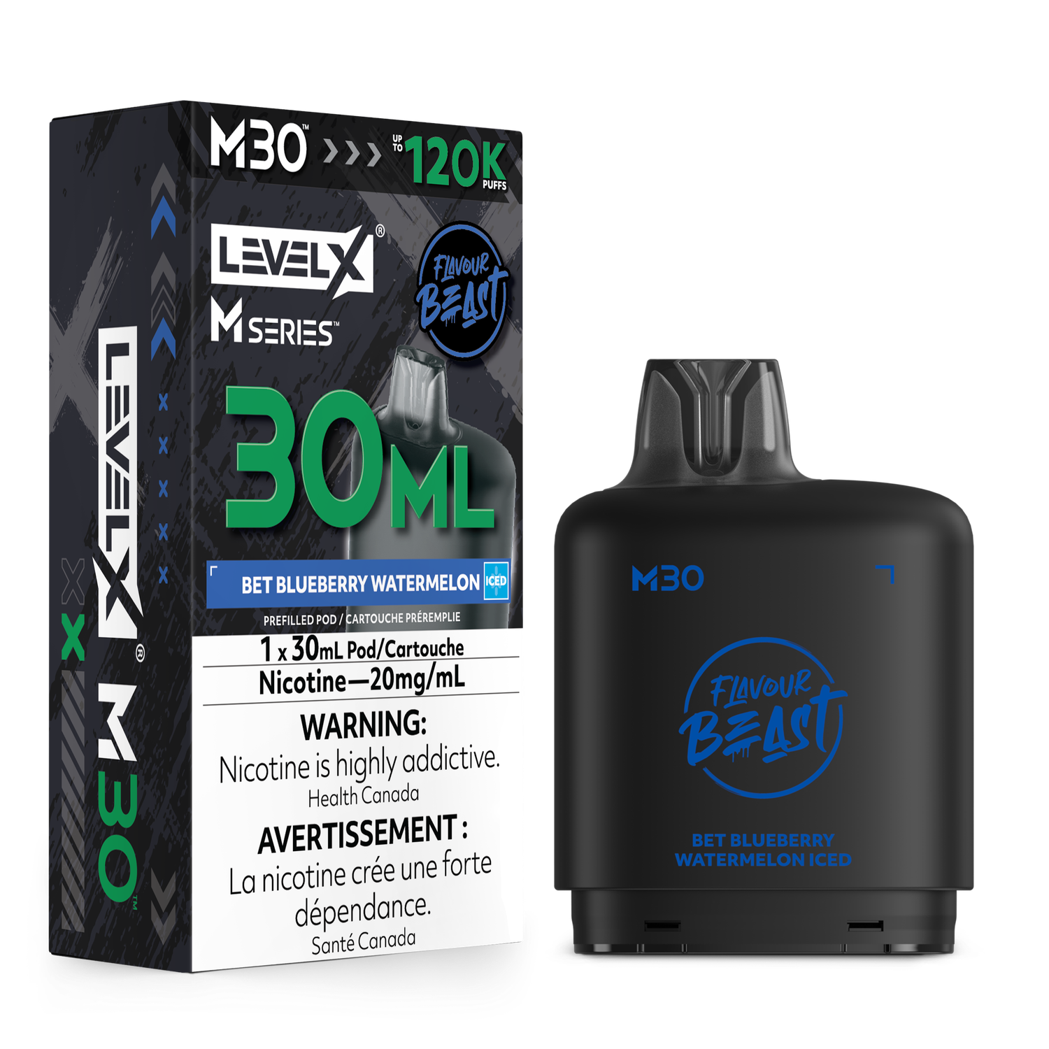 Bet Blueberry Watermelon Iced Flavour Beast Level X M30 Series Pod, Nicotine: 20mg