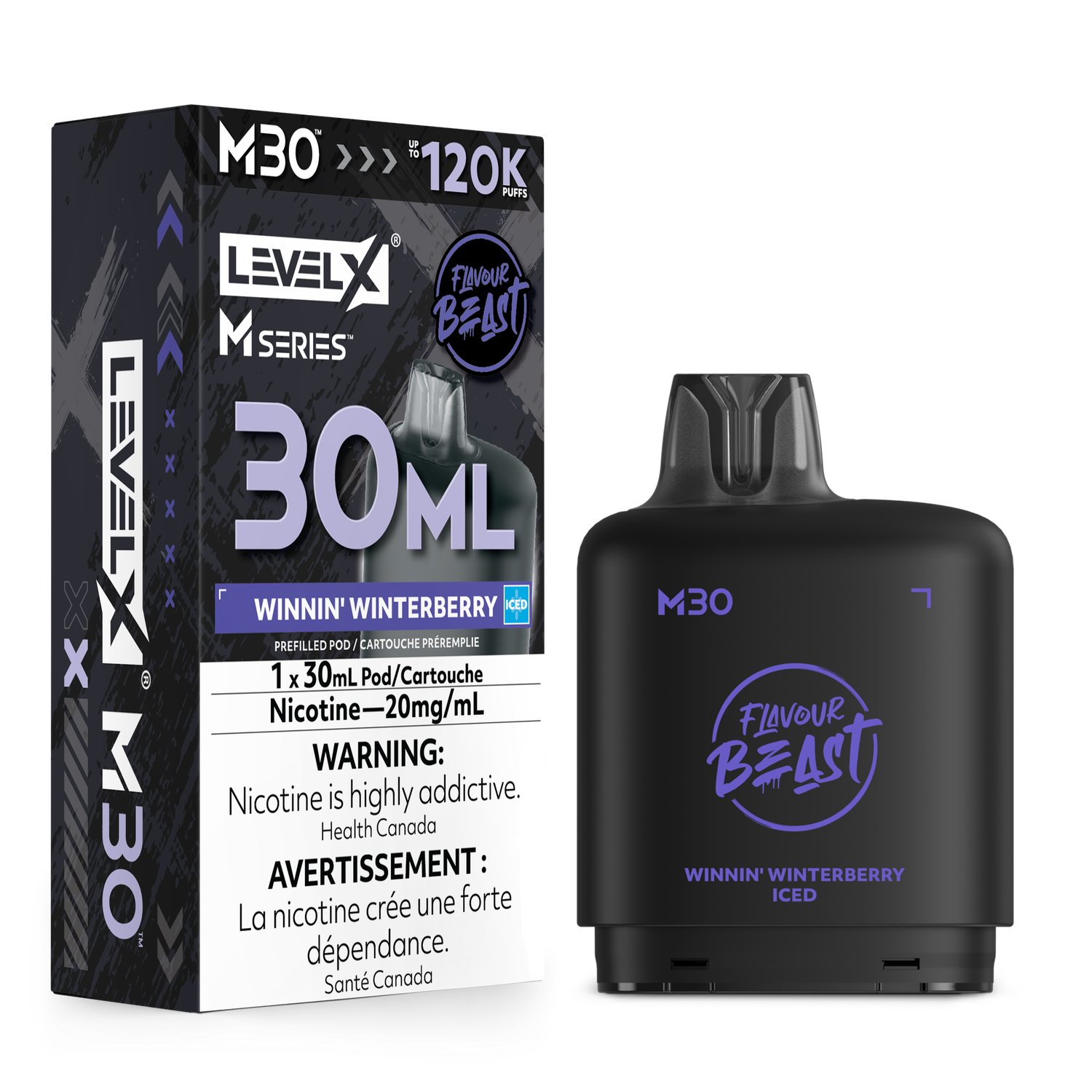 Winnin' Winterberry Iced Flavour Beast Level X M30 Series Pod, Nicotine: 20mg