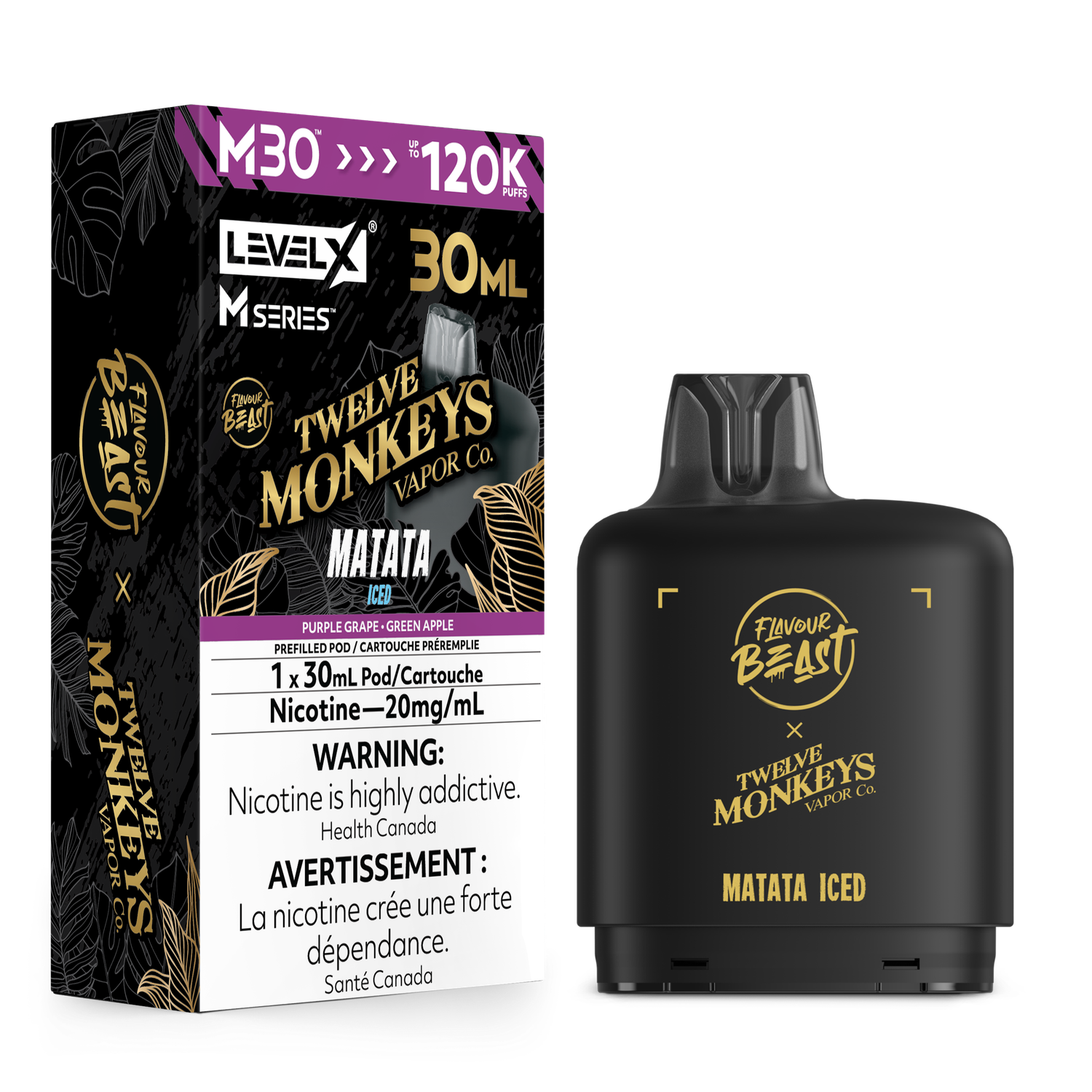 Matata Iced Flavour Beast x Twelve Monkeys Level X M30 Series Pod, Nicotine: 20mg