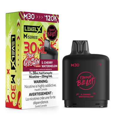Sour Gushin' S. Cherry Watermelon Flavour Beast Level X M30 Series Pod