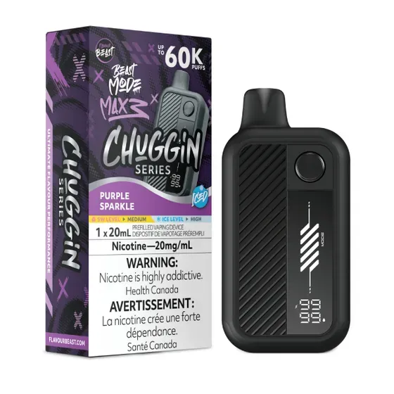 Chuggin' Purple Sparkle Iced - Flavour Beast Beast Mode Max 3 Disposable, Nicotine: 20mg