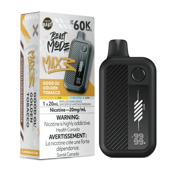 Good Ol' Golden Tobacco - Flavour Beast Beast Mode Max 3 Disposable, Nicotine: 20mg